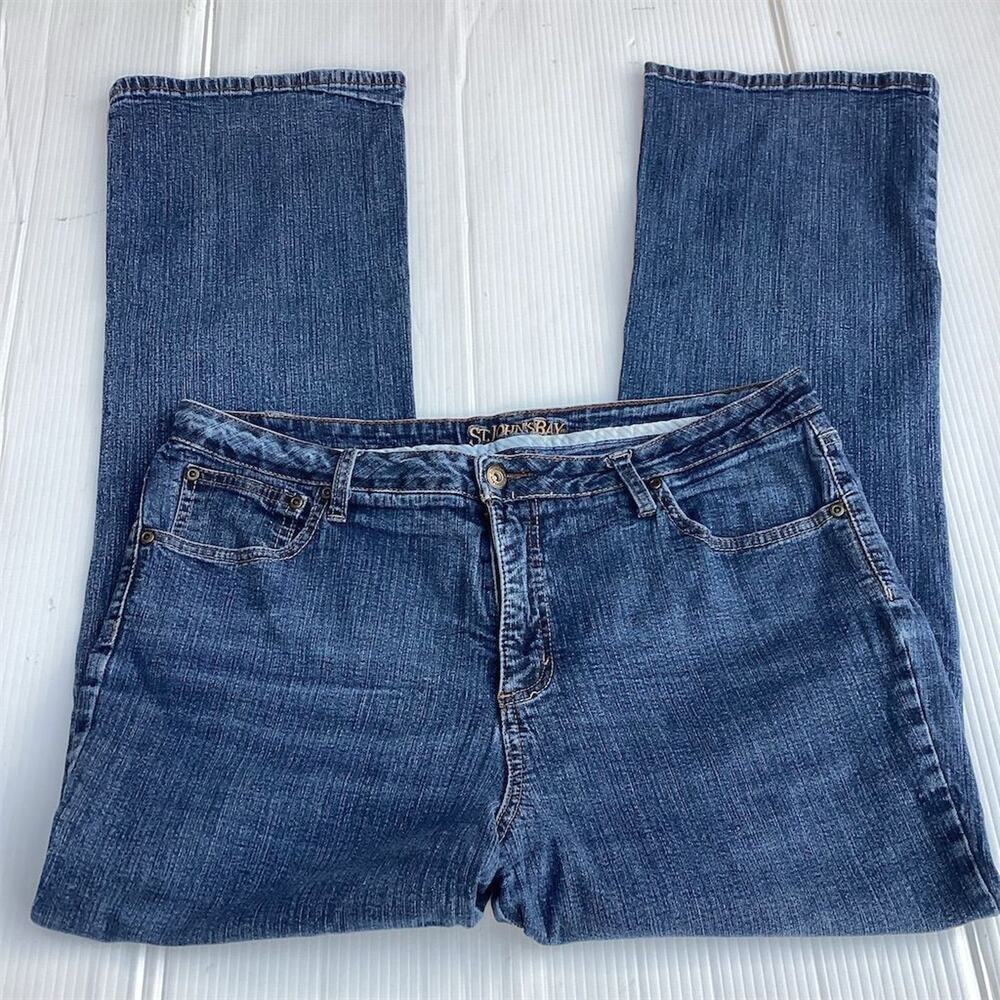 St. John's Bay Women's Bootcut Jeans Size 16 Blue Medium